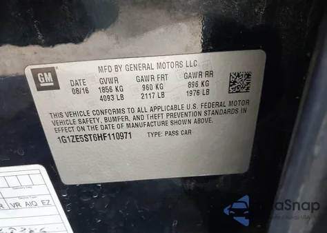 2017 Chevrolet Malibu 1Lt z USA, uszkodzony, nr VIN 1G1ZE5ST6HF110971